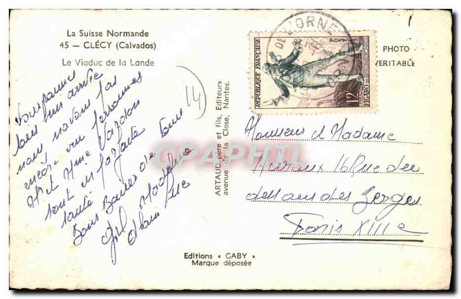 Le Viaduc de la Lande — Clécy (Calvados) — Éditions GABY — Verso