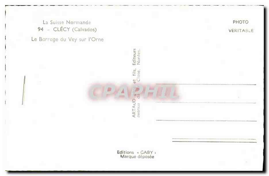 CPM Clecy Le Barrage du Vey sur l Orne — Rückseite