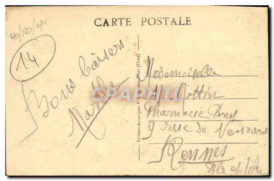 CPA Clecy L Orne et les Rochers des Parcs — Verso