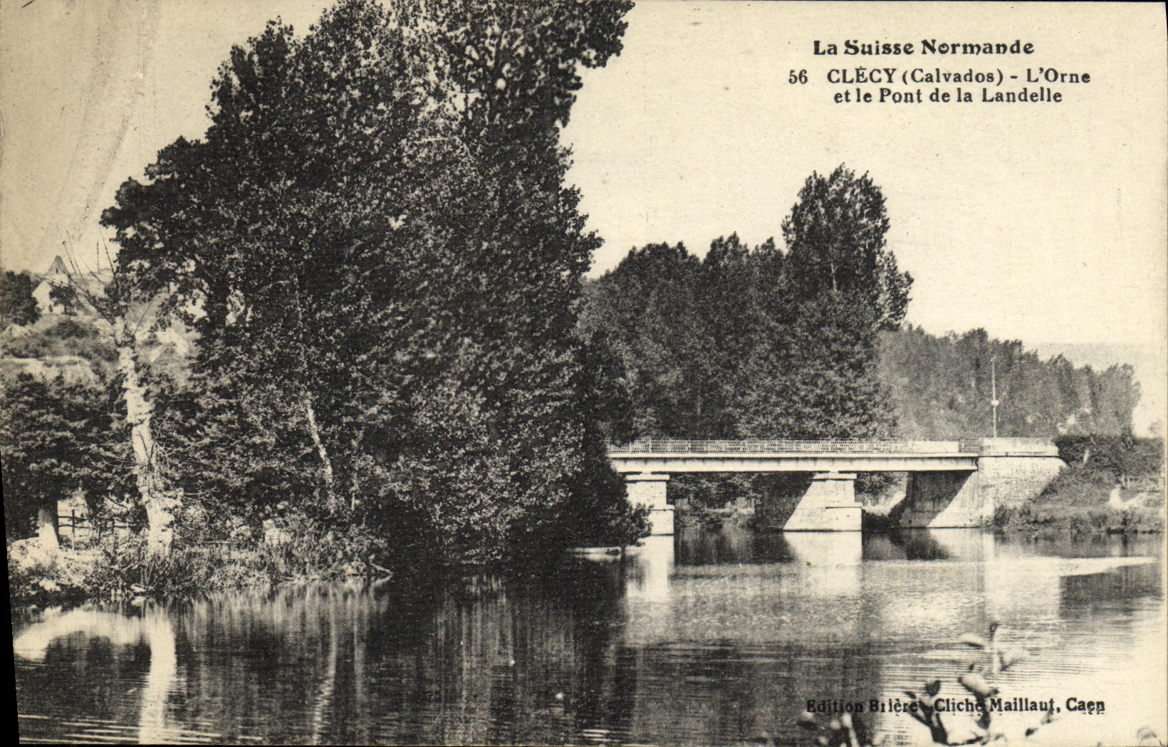Clécy (Calvados) - L'Orne et le Pont de la Landelle — Édition Brières, Cliché Maillaout, Caen