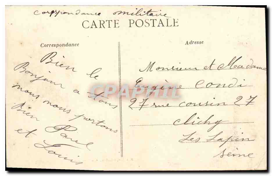 La Lande Cleecy — Entrée du tunnel des Gouttes (1800 mètres) — H. Fagot, Éditeur, n° 144 — Verso
