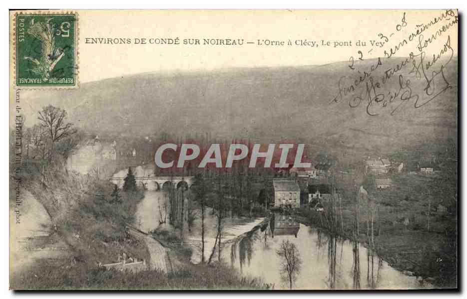 CPA Clecy Vue Sur le Pont de Vey