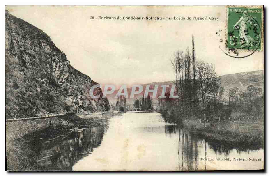 CPA Clecy Environs de Conde Sur Noireau Les bords de l Orne 