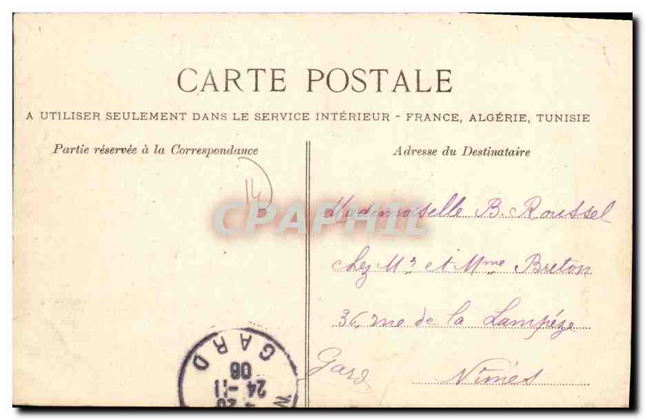 Clécy — La Place et l'Hôtel de la Place — La C.P.A. — Verso
