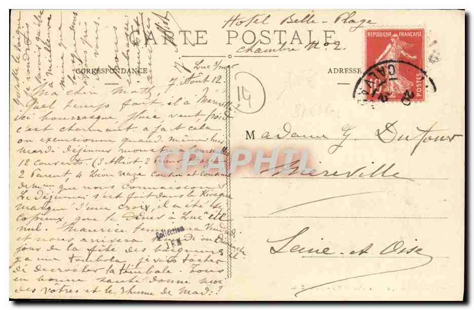 Courseulles-sur-Mer — Panorama général des Parcs aux Huîtres et des Pavillons — Edition Vve Chédeville — Verso