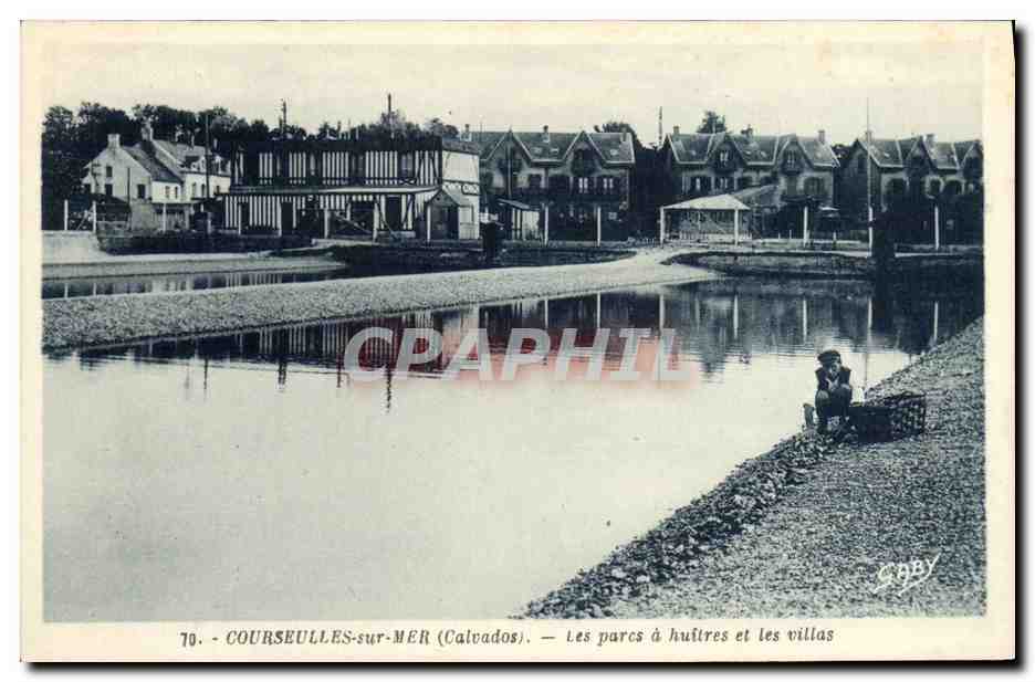 COURSEULLES-sur-MER (Calvados) — Les parcs à huîtres et les villas — Gaby