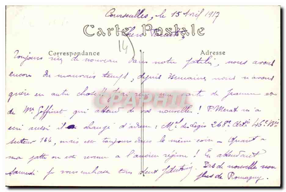 CPA Courseulles Sur Mer La jetee Bateau — Verso
