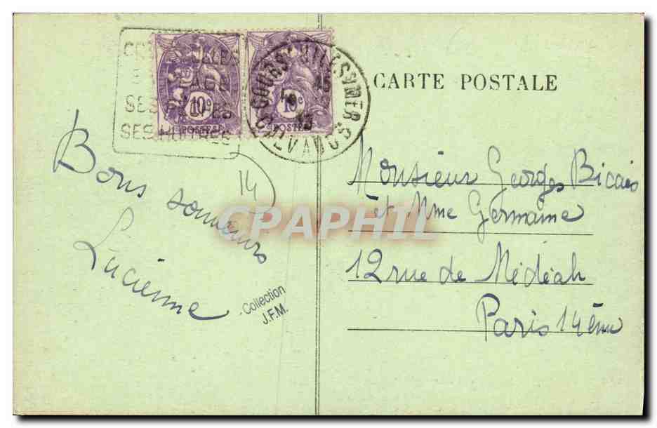 Courseulles-sur-Mer (Calvados) — Die Deiche bei Ebbe — Edju Vivier-Chaplain, Jagd und Reiten — Rückseite