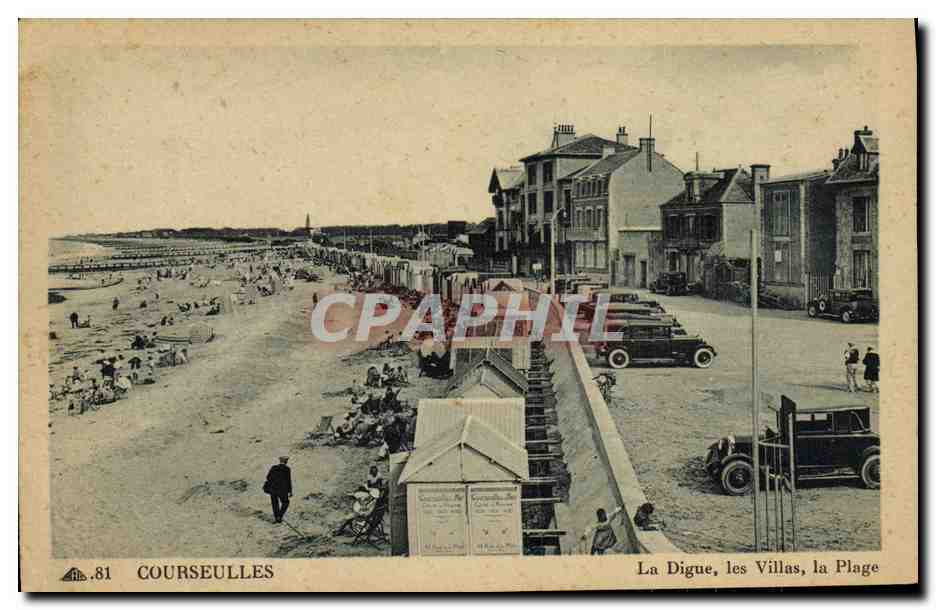 CPA Courseulles La Digue les Villas la Plage