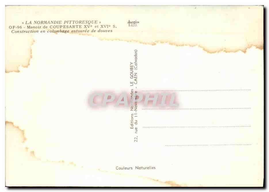 CPM St Julien le Faucon Le Manoir de Coupesarte Construction en colombage entouree de douves — Verso