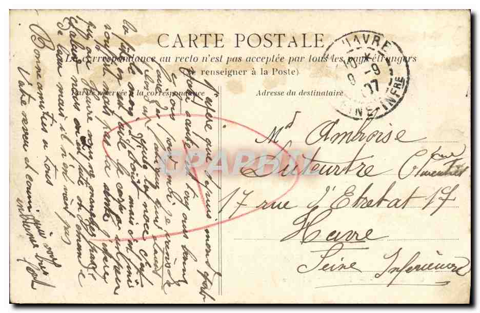 Gare de Coulibœuf — Embâcle de Falaise — C. Jeanne, édit.-phot., Falaise — Verso