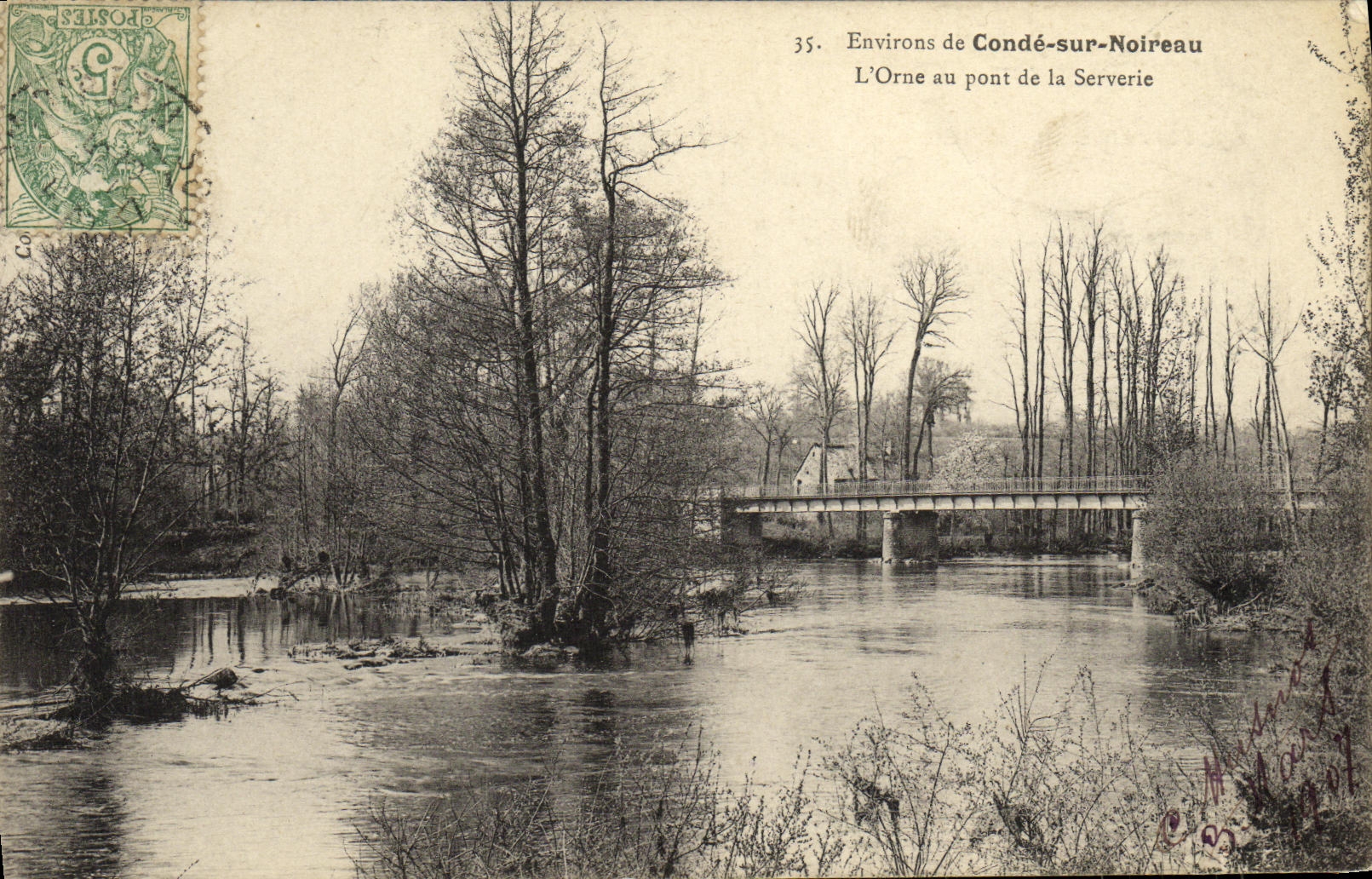 L'Orne au pont de la Serverye — Environs de Condé-sur-Noireau — éditeur non identifié, n° 35