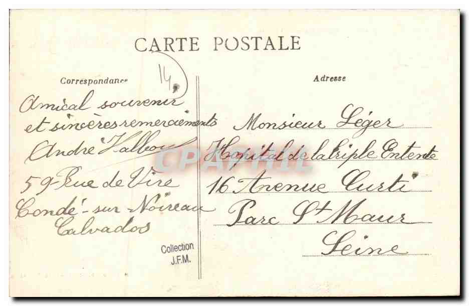 CPA Conde Sur Noireau Vue Generale — Rückseite