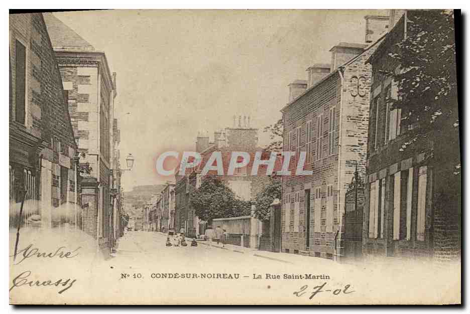 Conde-sur-Noireau — La Rue Saint-Martin — CPAPHIL N°10