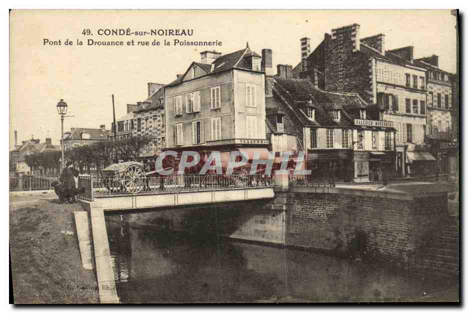 Condé-sur-Noireau — Pont de la Drouance et rue de la Poissonnerie — G. Ganne, lib. n°49