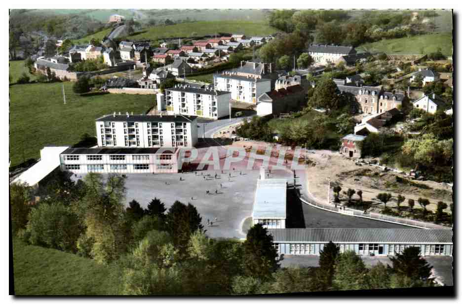 CPM Conde Sur Noireau Le groupe scolaire Albert Camus Vue aerienne