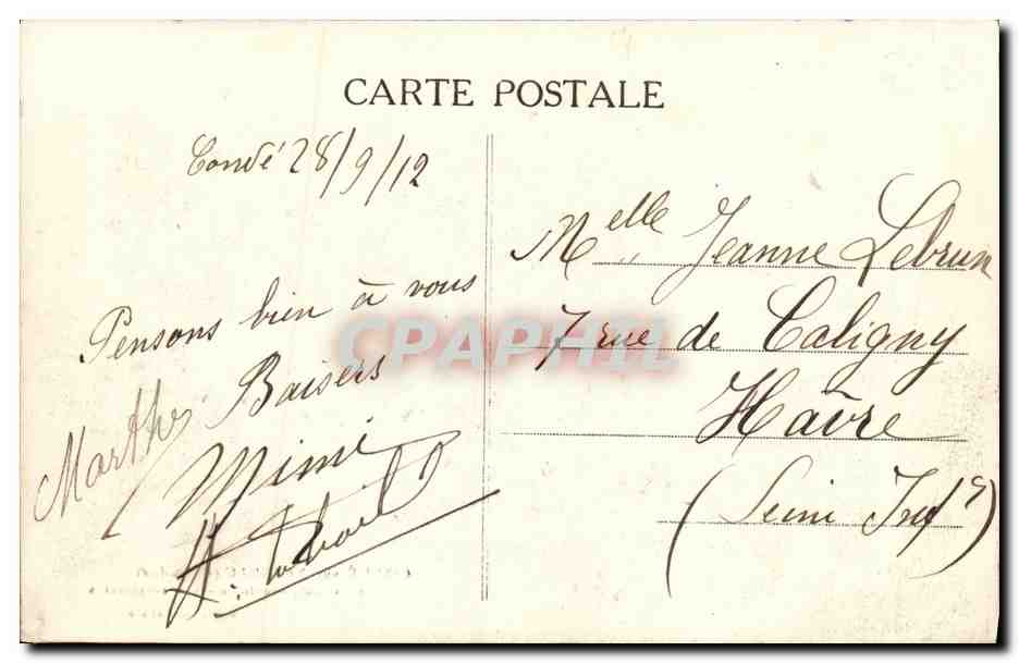 CONDÉ-sur-NOIREAU (Calvados) — Le champ-de-foire - Les rôtisseries — Edit. Lemarois — Verso