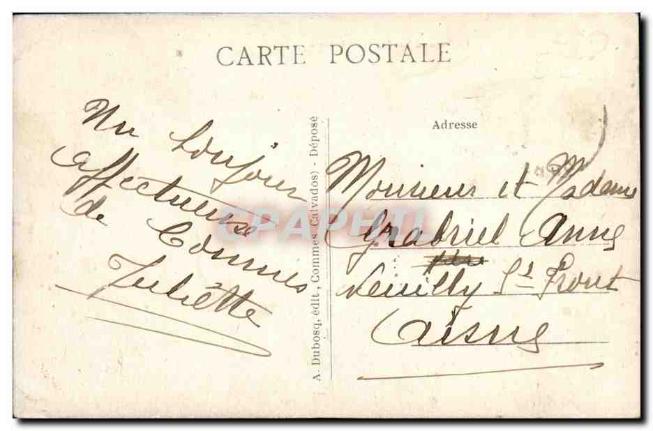 Commes — La Plage du Bouffey et les Falaises — A+D 889 — Verso