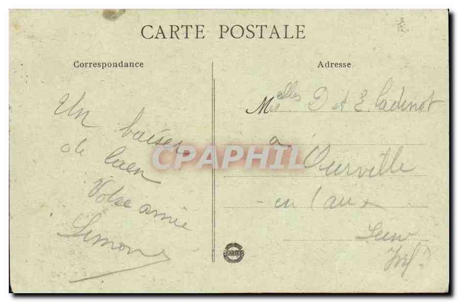 CPA Colombelles pres Caen Bateau — Verso