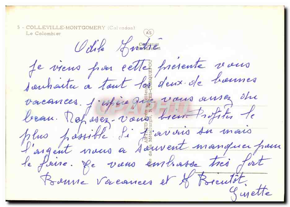 Le Colombier — Colleville-Montgomery (Calvados) — CPAPHIL — Reverso