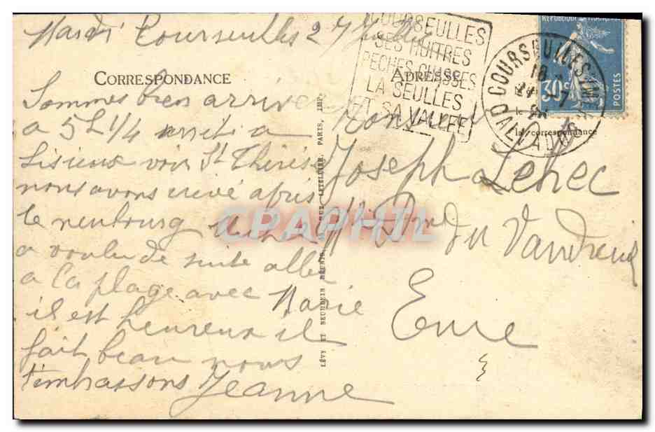 COURSEULLES-sur-MER — La Plage et la Jetée — LL, n°9 — Reverso