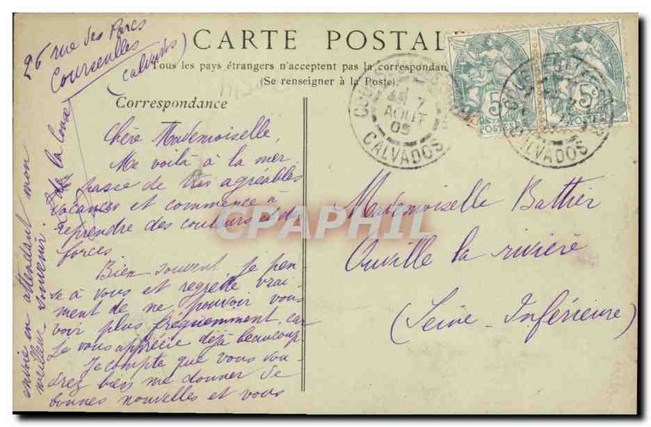 COURSEULLES-SUR-MER (Calvados) — Pont sur la Seulle à Graye — Reverso