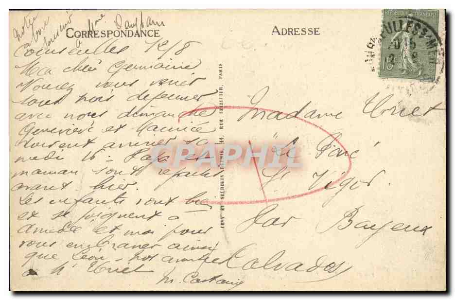 COURSEULLES - Le Pont de la Seulles - L.I. — Verso