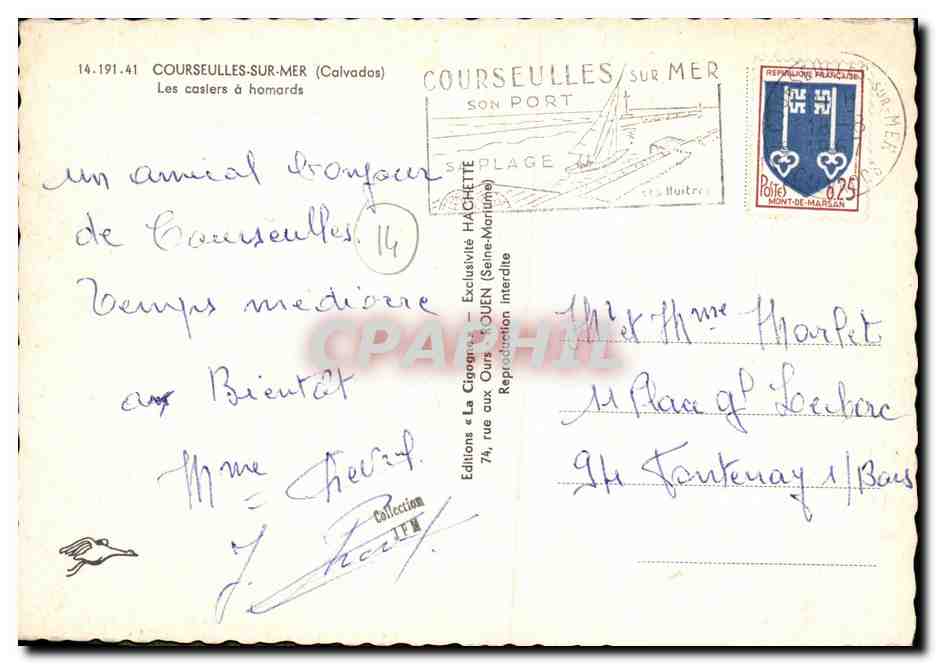 Courselle-sur-Mer — Les casiers à homards — Éditions La Cigogne — Verso