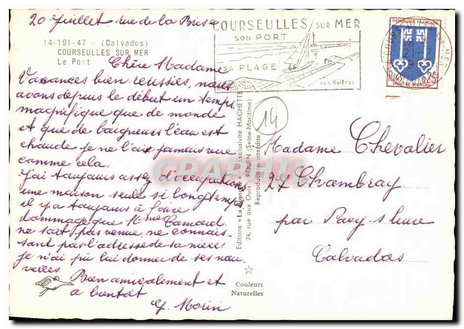Port d'Aveneldre — vue du port avec nombreux voiliers — Éditions La Rouge — Verso
