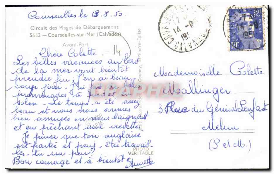 CPA Courseulles Sur Mer Avant Port Bateaux — Rückseite