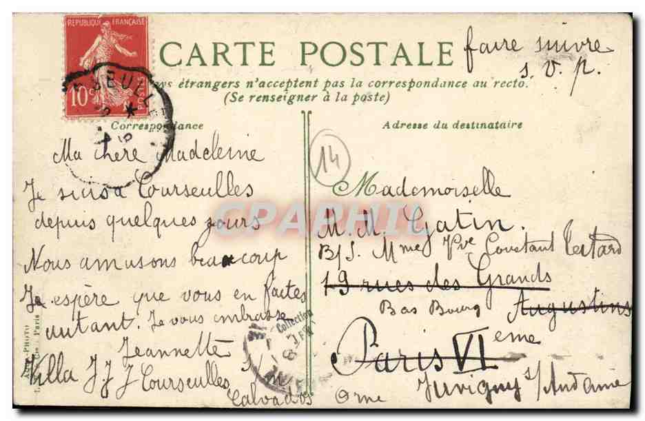 CPA Courseulles Sur Mer Le bassin a flot Bateaux  — Rückseite