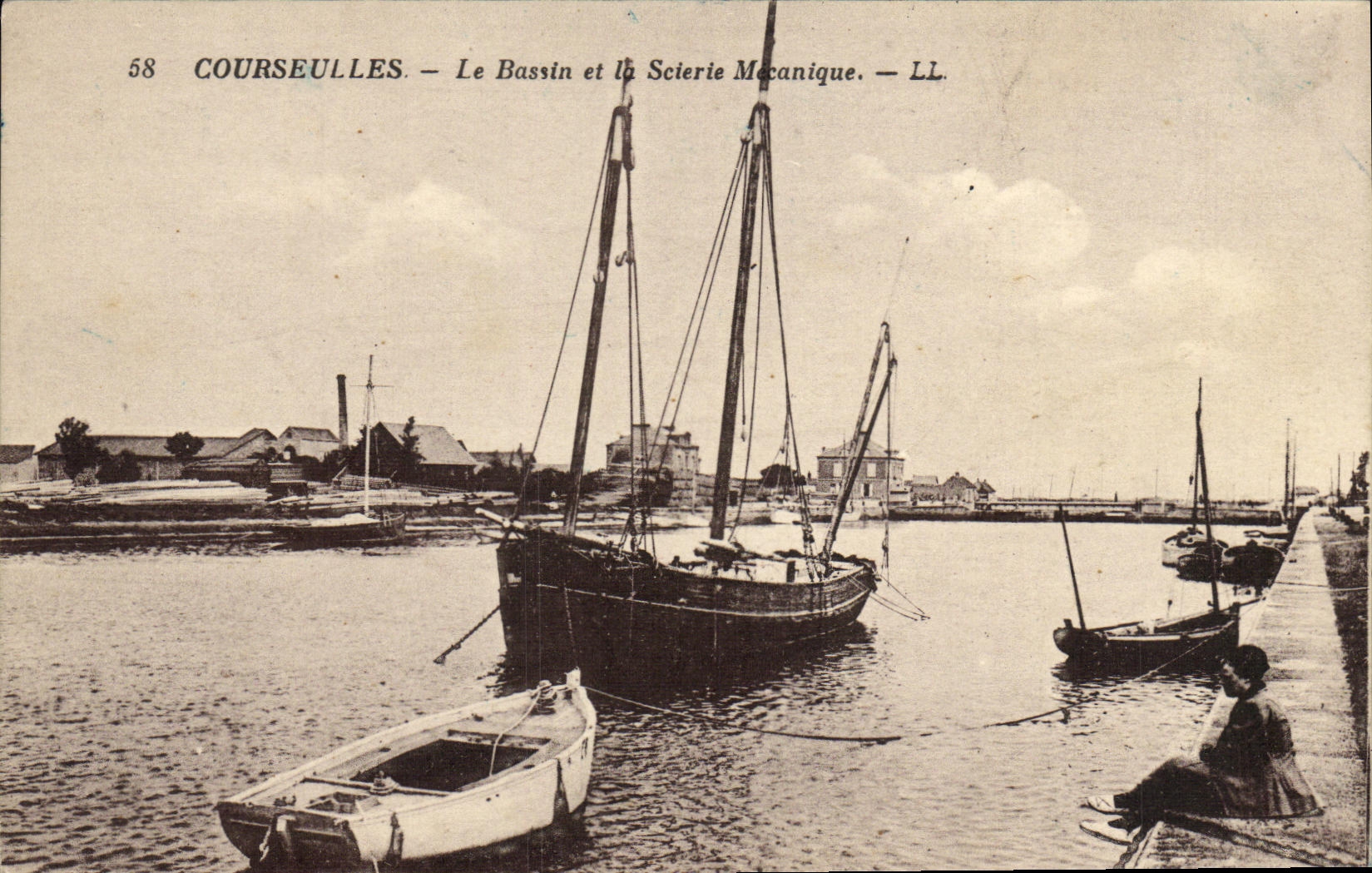 COURSEULLES — Le Bassin et la Scierie Mécanique — LL.