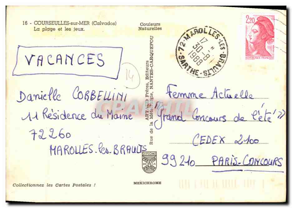 COURSEULLES-sur-MER — The Beach and the Games — ART & ID Frères, NANTES-CARQUEFOU — Back