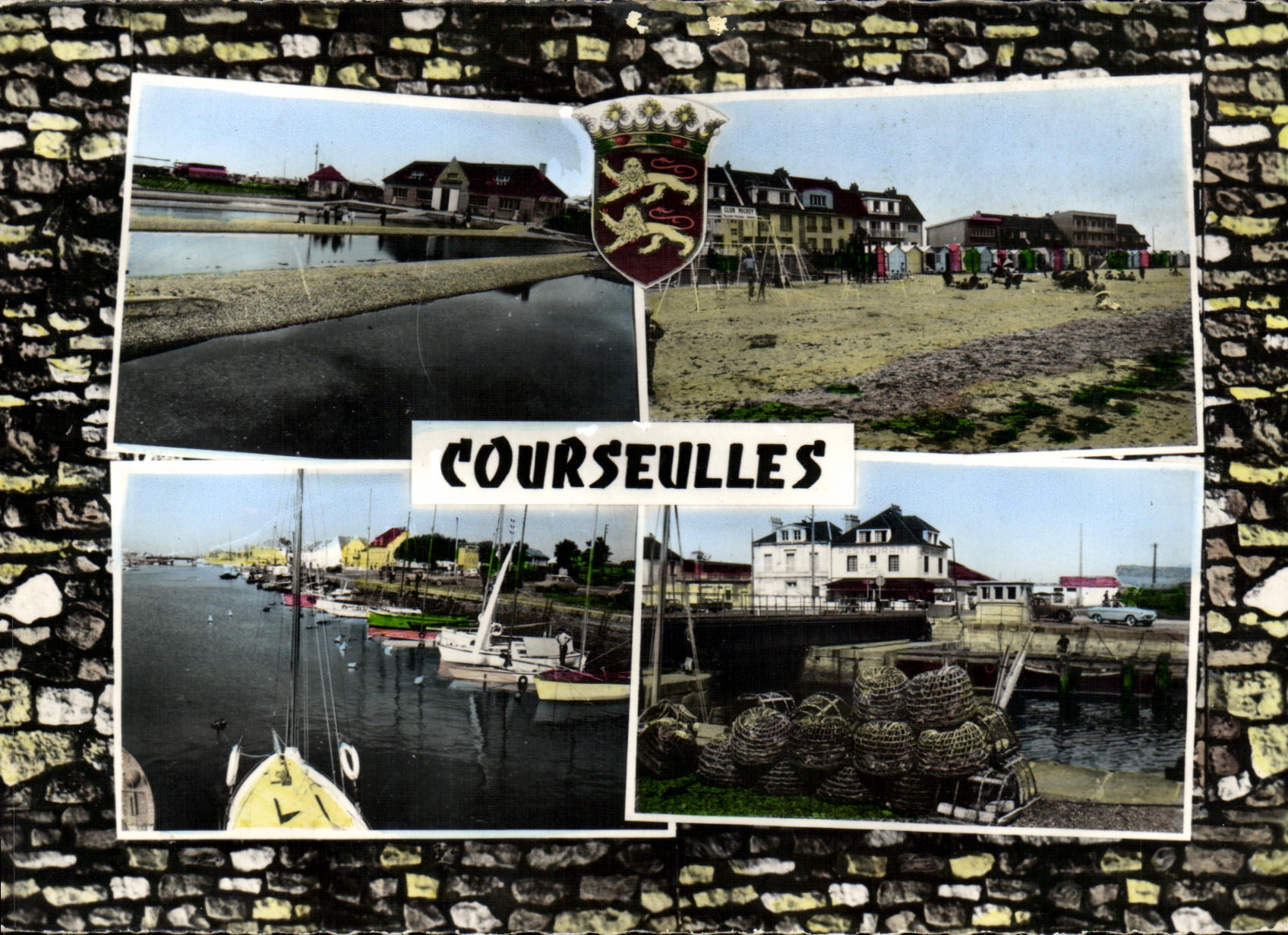 Courseulles-sur-Mer — vue panoramique du port, de la plage et du bassin des yachts — éditeur Robert Louis