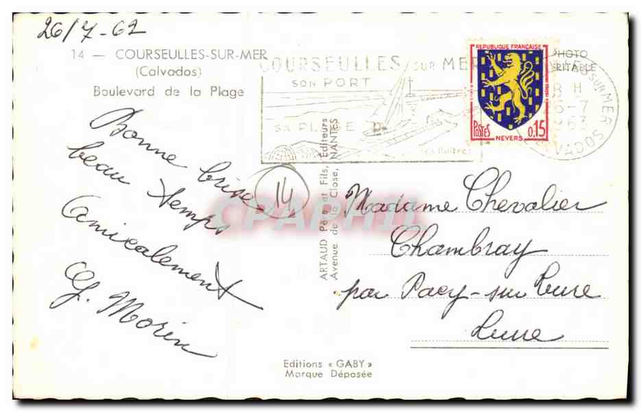 CPM Courseulles Sur Mer Boulevard de la Plage — Verso