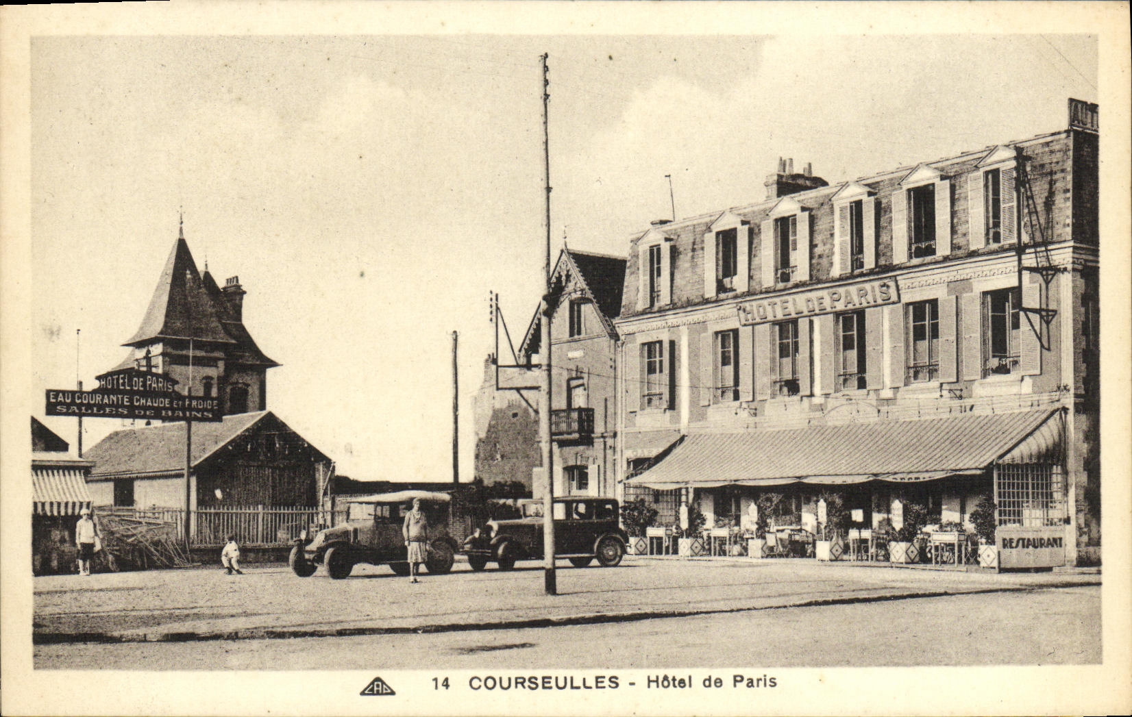 COURSEULLES - Hôtel de Paris — éditeur CPAPHIL, n°14