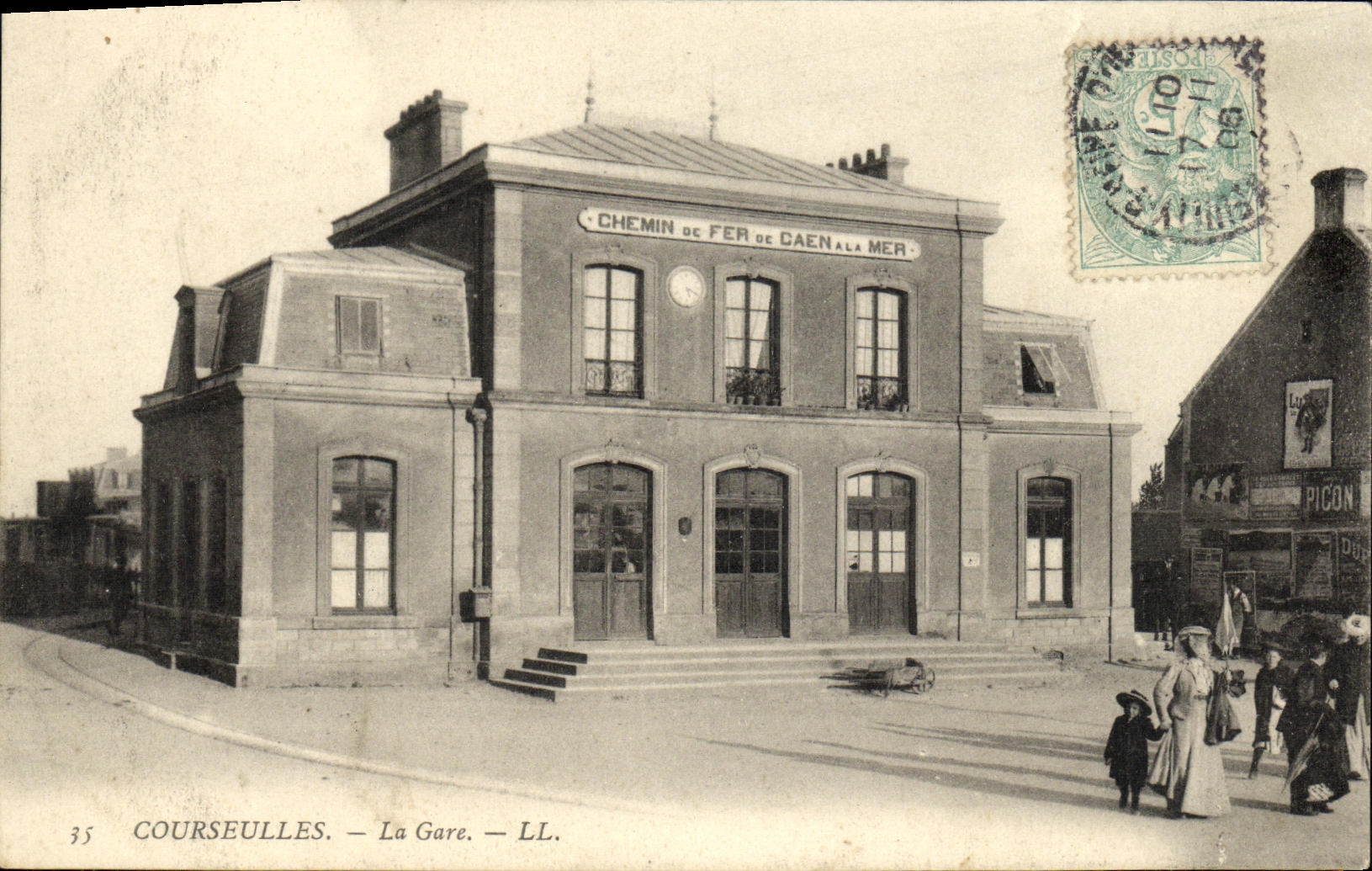 Courseulles — La Gare — LL. — Chemin de Fer de Caen à la Mer - Anverso