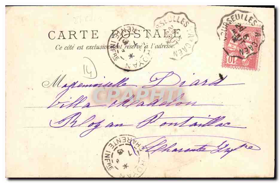 Courseulles-sur-Mer. Das Mühle — J. Brecher, Verlag, Caen, Nr. 18 — Rückseite