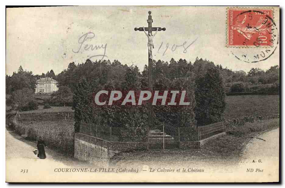Courtonne-la-Ville (Calvados) — Le Calvaire et le Château — A.G. ND Phot