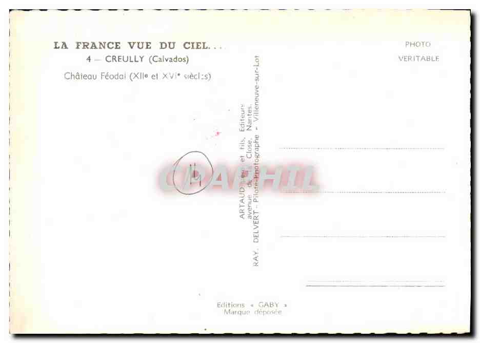 Château féodal de Creully — Calvados — éditeur Artaud & Delvert, Nantes — Reverso