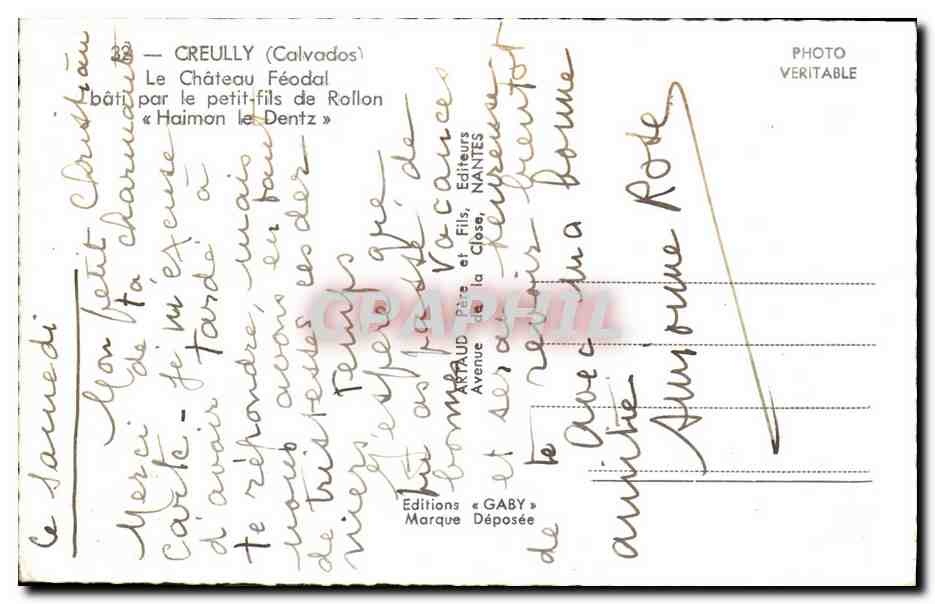 Château féodal de Creully — Calvados — Éditeur Gaby — Reverso
