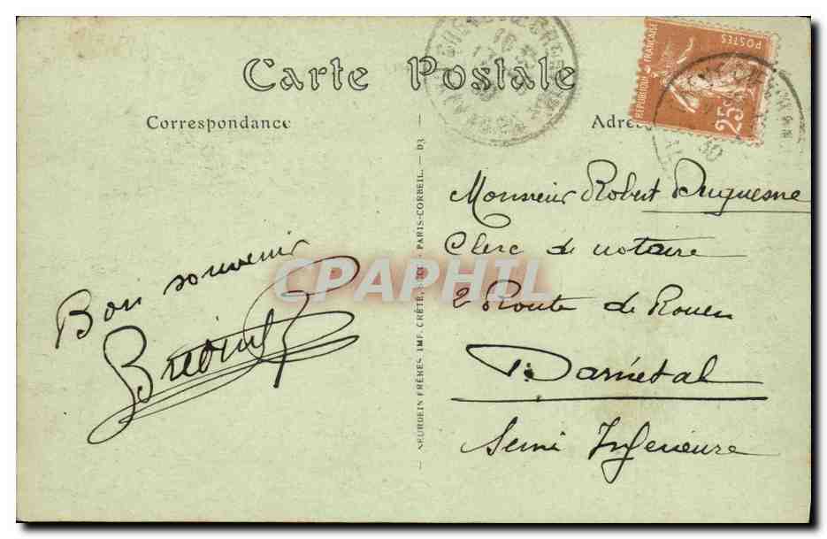CPA Crevecœur en Auge Rue Principale — Verso