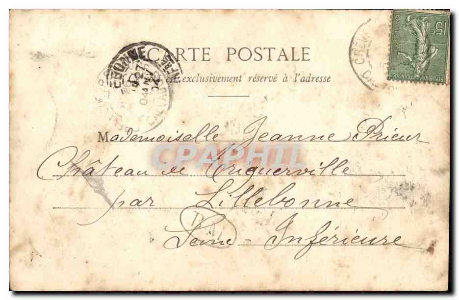 CPA Crevecoeur en Auge Le Vieux Chateau Manoir des Montmorency — Rückseite
