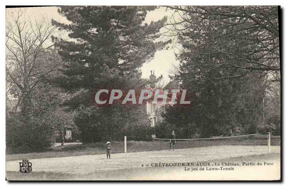 CPA Crevecoeur en Auge Le Chateau Partie du Parc Le jeu de Lawn Tennis