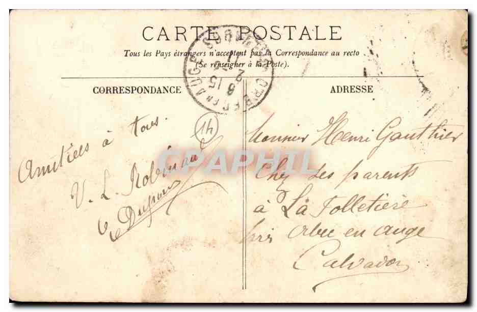 CPA Crocy La Minoterie — Reverso