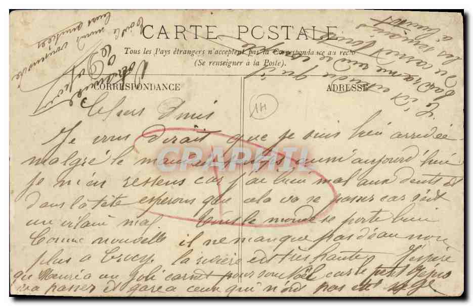 CPA Environs de Crocy Le Chateau de Blocqueville — Rückseite
