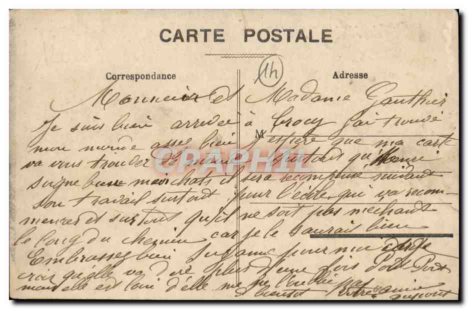 Crocry — Eerste bezoek van Monseigneur Lémonnier, Bisdom van Bayeux, 11 mei 1911 — C. Jeanne, 400, rue de Paris — Achterkant