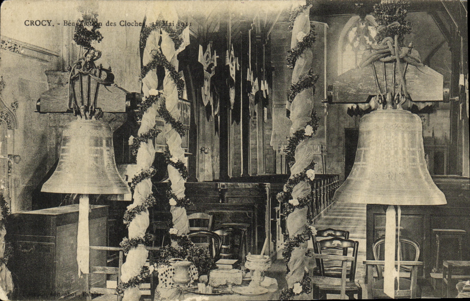 CPA Crocy Benediction des cloches 111 mai 1911