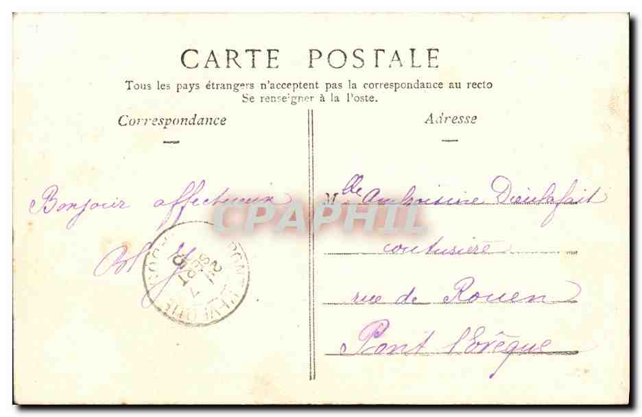Croissanville (Calvados) — Ancienne route de Paris E.F. — éditeur A.68 — Rückseite