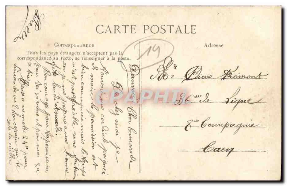 CPA Danvou Chateau du Perron Cour d Honneur  — Verso